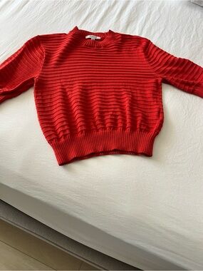 Madewell Red Women's Knit Pullover Sweater - Classic Crewneck